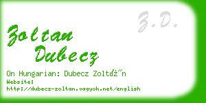 zoltan dubecz business card